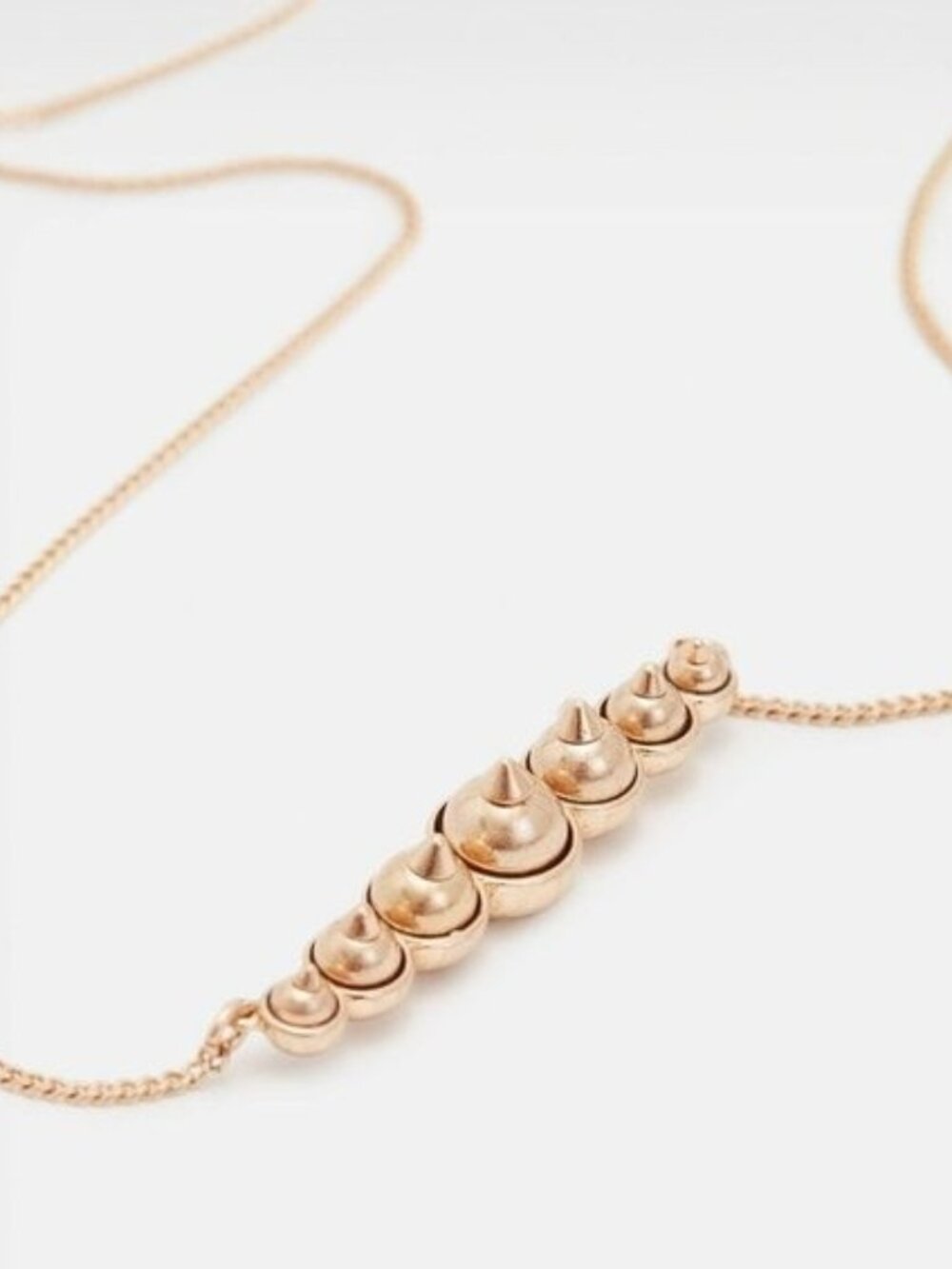 AllSaints Dana Studded Bar Necklace  Gold NEW